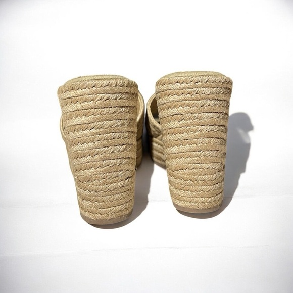 🌻NEW Jeffrey Campbell  Sunlit Raffia Platform Wedge Sandals Size 41 = US 10 - Picture 2 of 8